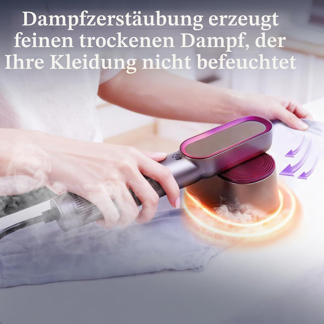 Steamer Dampfglätter 1000W, 2-in-1 Tragbarer Reisebügeleisen Mini mit 9s Schnellaufheizung, 110-240V