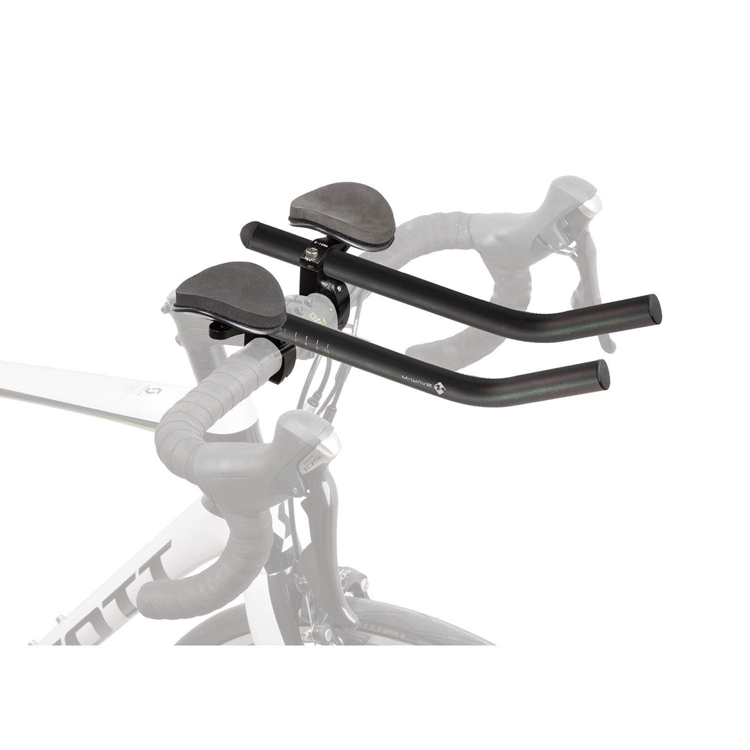 M-Wave AERO H Triathlon Aufsatz, aus leichtem Aluminium, gepolstert, für Lenker Ø 31,8 mm (bzw. 25,4