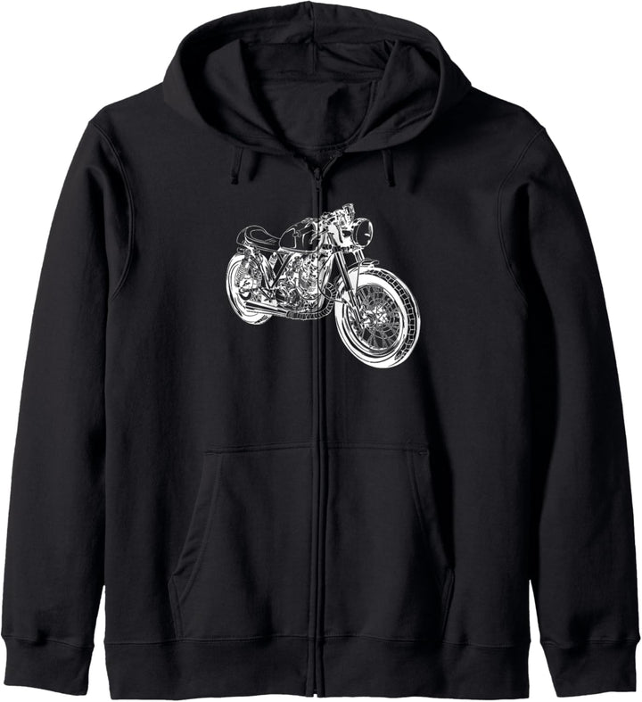 Vintage Custom Cafe-Racer Motorrad Kapuzenjacke