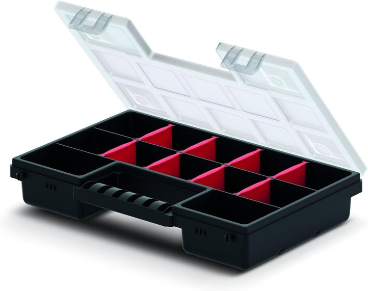 Mivos Doppelseitig Sortimentskasten 12” für Zubehör und Kleinteile - 2 seitig Sortimentsbox 287 x 18