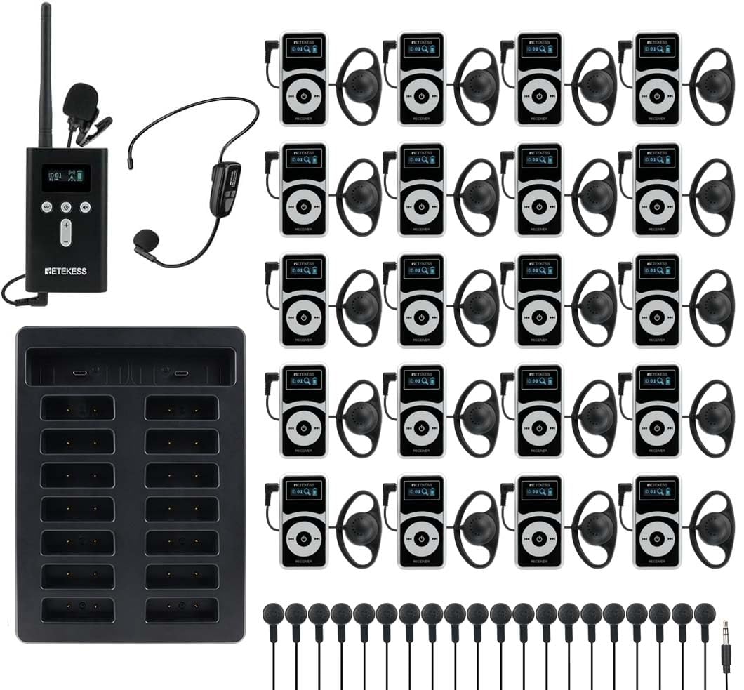Retekess T130P (T130 3rd) Audio Tour Guide System, Tour Guide Headsets, Abgestufte Geräuschreduzieru