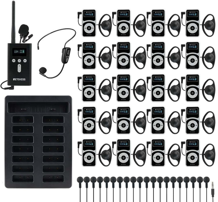 Retekess T130P (T130 3rd) Audio Tour Guide System, Tour Guide Headsets, Abgestufte Geräuschreduzieru