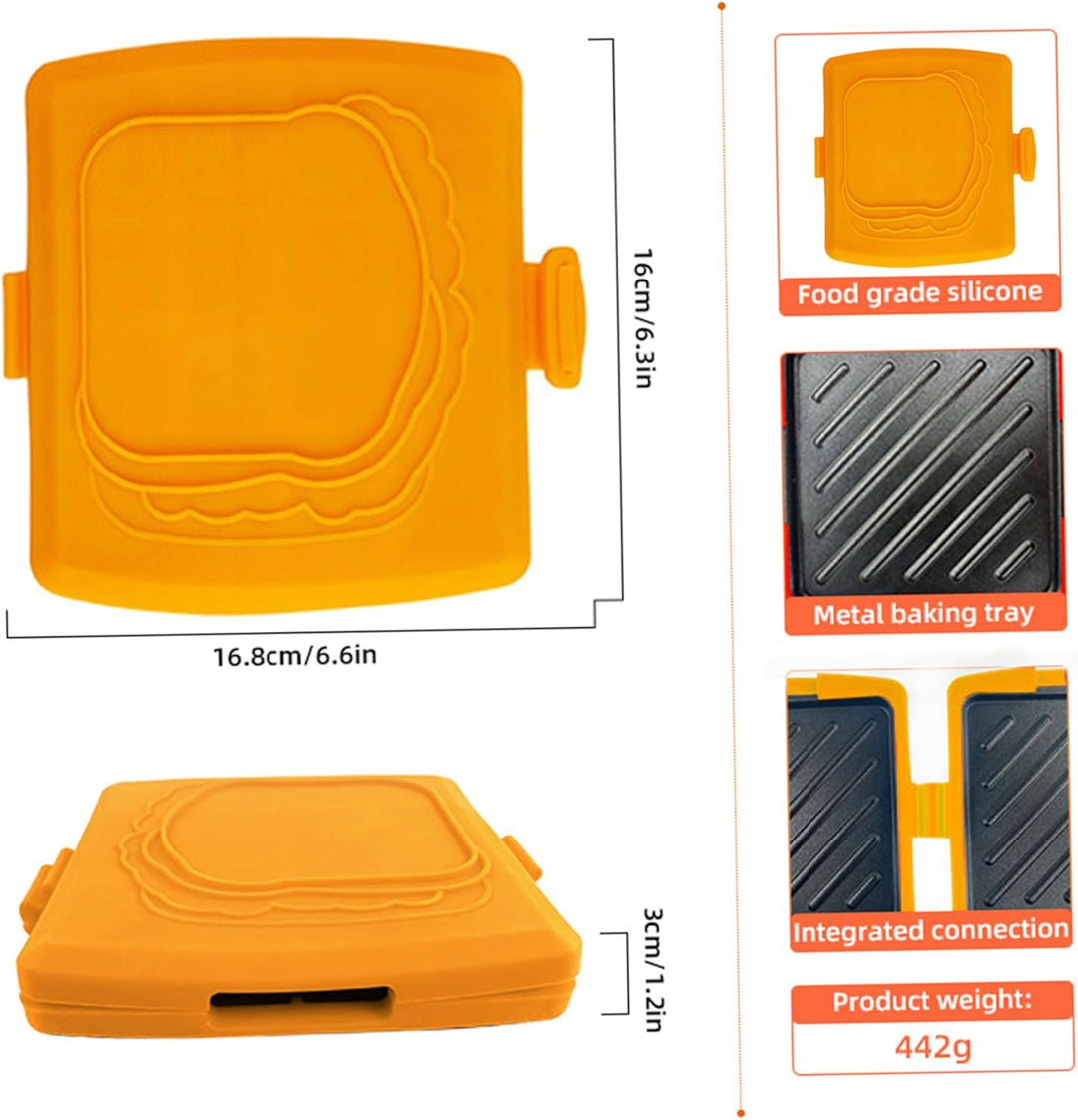 Mikrowellen-Sandwich-Maker, lebensmittelechtes Silikon, antihaftbeschichtet, spülmaschinenfest, für