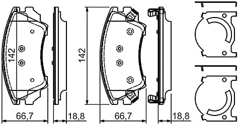 Bosch 0 986 494 275 Bremsbelagsatz, Scheibenbremse - (4-teilig)