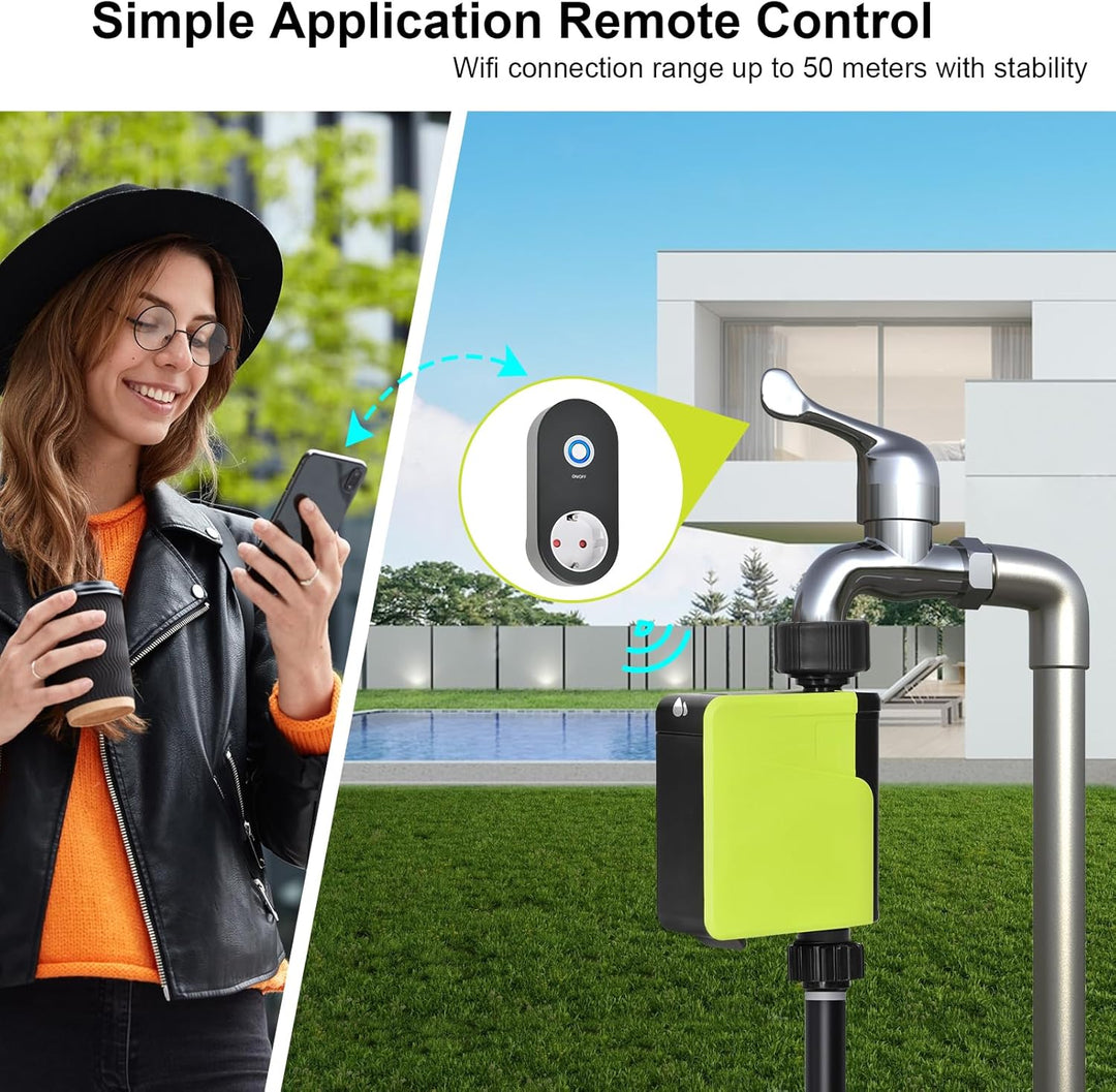 Smart Bewässerungscomputer WLAN 2,4 GHz mit 1 Ausgängen Bewässerungssystem für Rasen & Garten TTV107