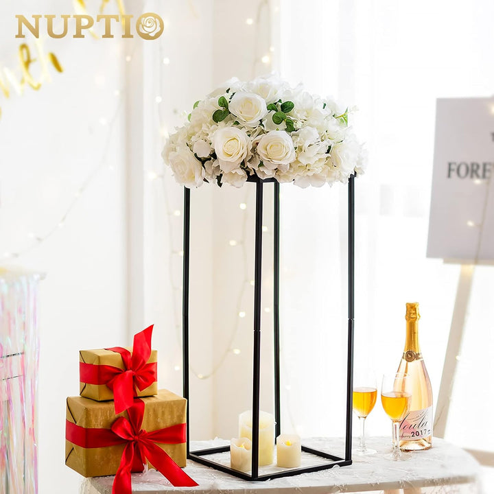Nuptio Schwarze Vase für Hochzeitsdekoration 2 Stück 60cm Hohe Pflanzenständer Blumenvasen für Hochz