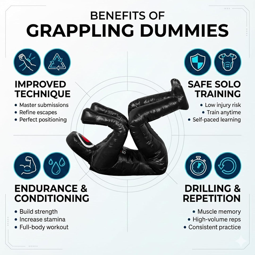 MMA Grappling Dummy 180 cm – Judo, Wrestling, BJJ, Selbstverteidigungstraining Dummy Vinylstoff Unge