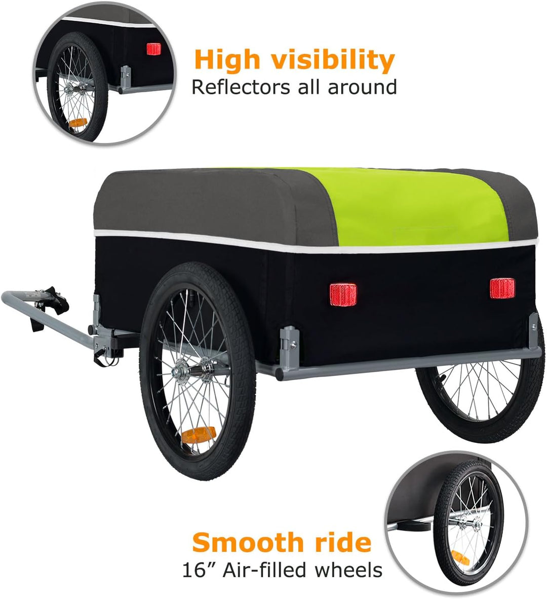 Tiggo VS Cargo II Fahrrad Lastenanhänger mit 130 Liter Volumen Klappbar Fahrradanhänger Transportanh