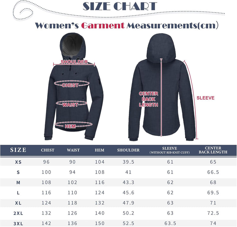 33,000ft Softshelljacke Damen Wasserdichte Atmungsaktive Warme Winterjacke Fleece Übergangsjacke Win