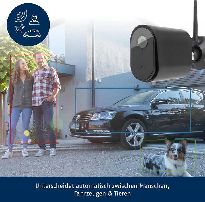 ABUS 96489 WLAN Tube Kamera, Schwarz, 1 Stück (1er Pack) Schwarz Single, Schwarz Single