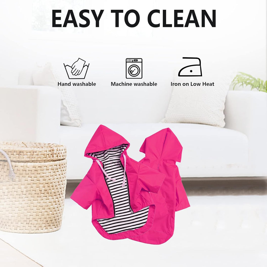 MOREZI Wind&Wasserdicht Hunderegenmantel mit Beinschutz & Fest Kapuze - Leichtes Outdoor - Für klein