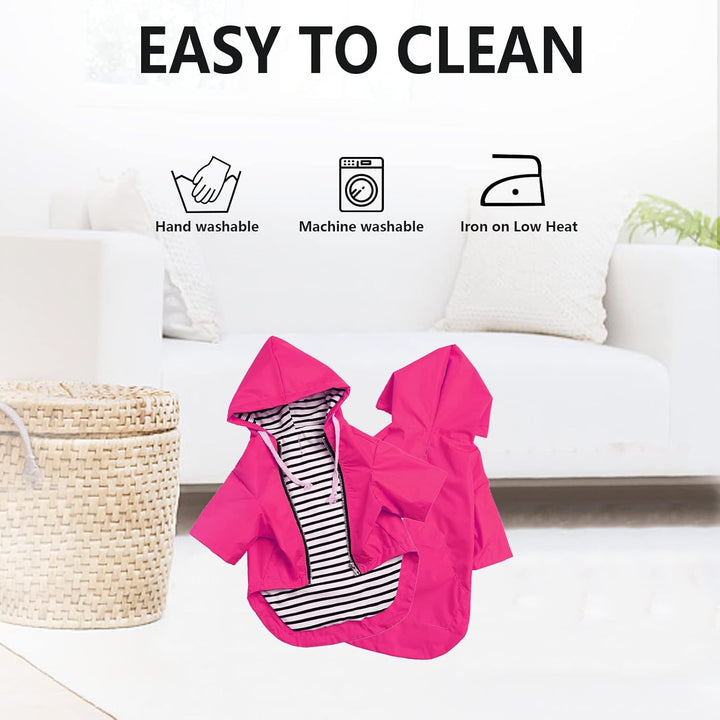 MOREZI Wind&Wasserdicht Hunderegenmantel mit Beinschutz & Fest Kapuze - Leichtes Outdoor - Für klein