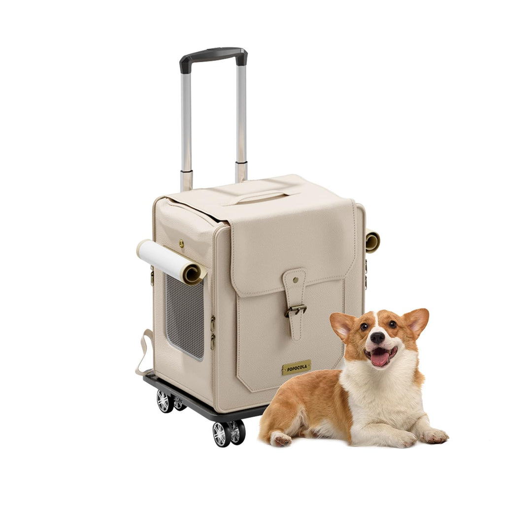 Galatée Haustier-Rucksack Mit Rädern, Haustier-Buggy, Hunde-Reisetasche Mit Abnehmbaren Rollrädern,