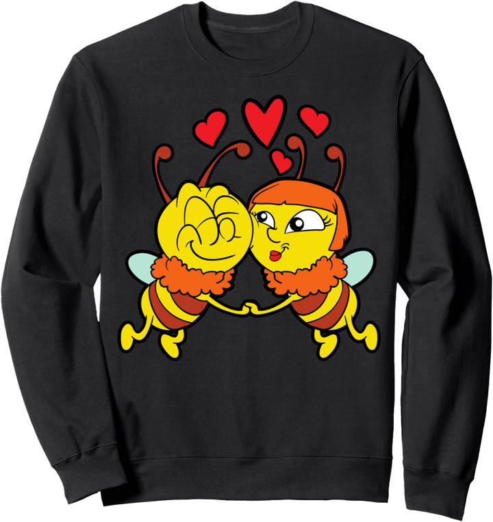Romantisch Valentinstag Herz Liebe Paar Bienen Imker Sweatshirt