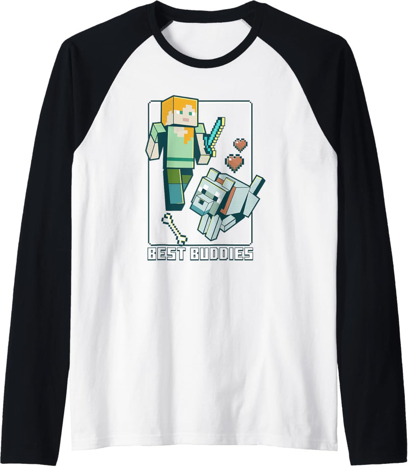 Minecraft Alex and Wolf Best Buddies Raglan