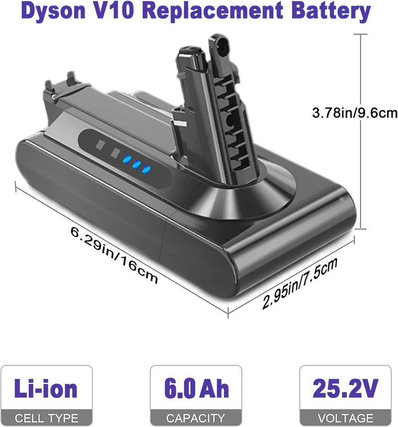 BATTOOL V10 Battery 25.2 V 6000 mAh Replacement Battery for Dyson V10 Absolute V10 Motörhead V10 Ani