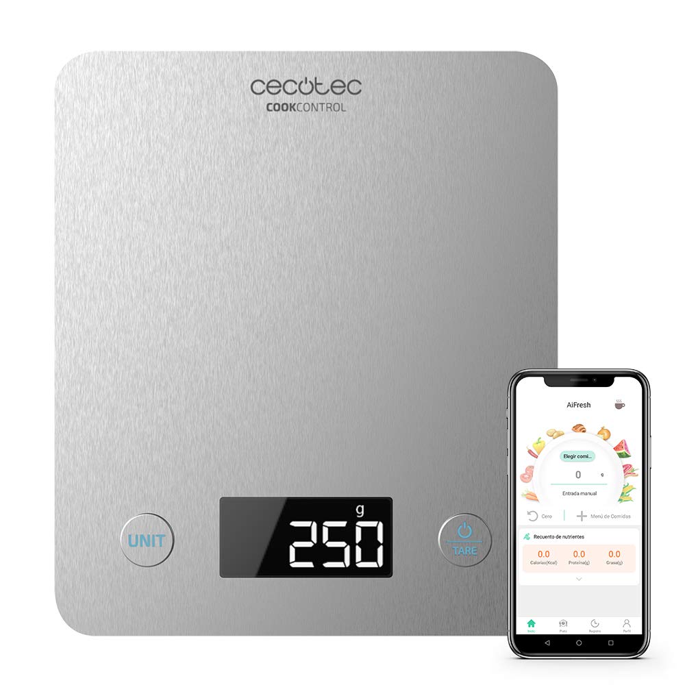 Küchenwaage CookCOntrol 10000, mit App-verbindung, rostfreie Stahlverarbeitung, Druckgewicht ab 1 Gr