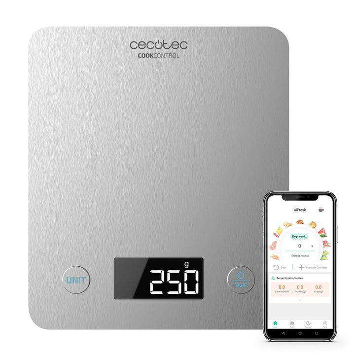 Küchenwaage CookCOntrol 10000, mit App-verbindung, rostfreie Stahlverarbeitung, Druckgewicht ab 1 Gr