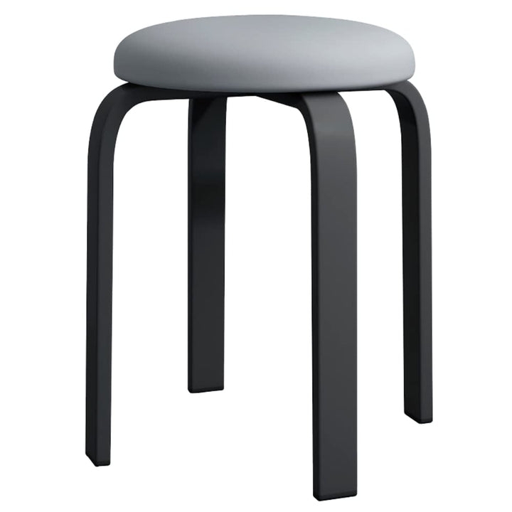 Balama Hocker Schwarz & Grau stapelbar gepolstert 45 x 31 x 31 cm aus Metall mit verstellbarem Boden