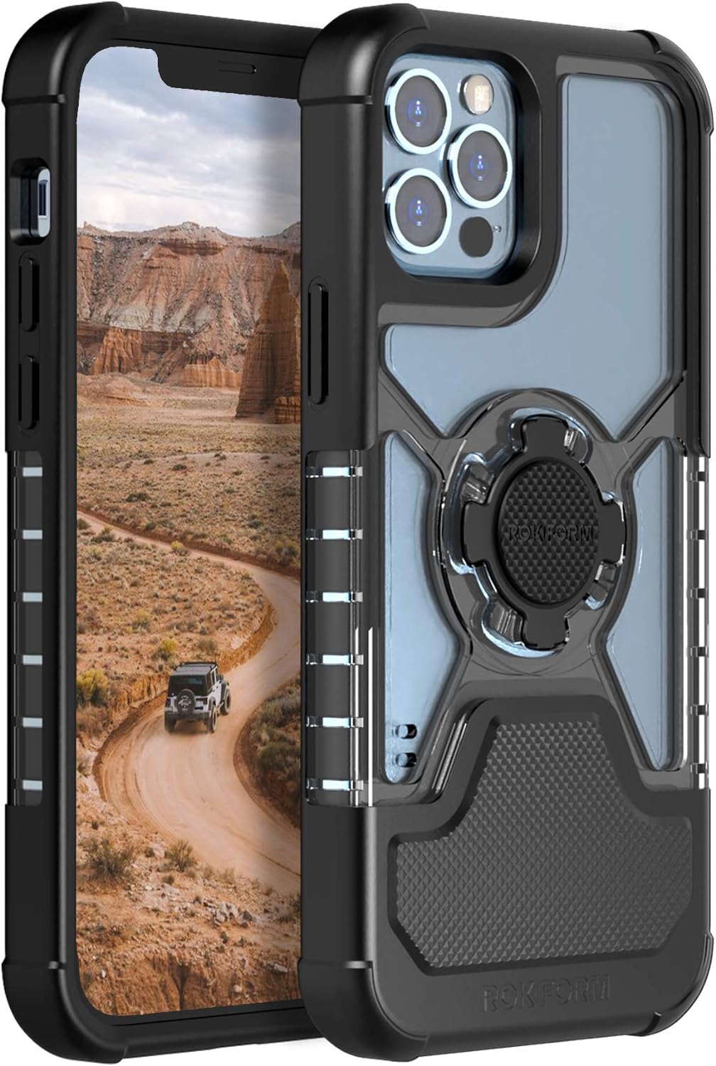 ROKFORM Schutzhülle für iPhone 12, iPhone 12 Pro, magnetisch mit Twist Lock, dünn, stossfest, Crysta