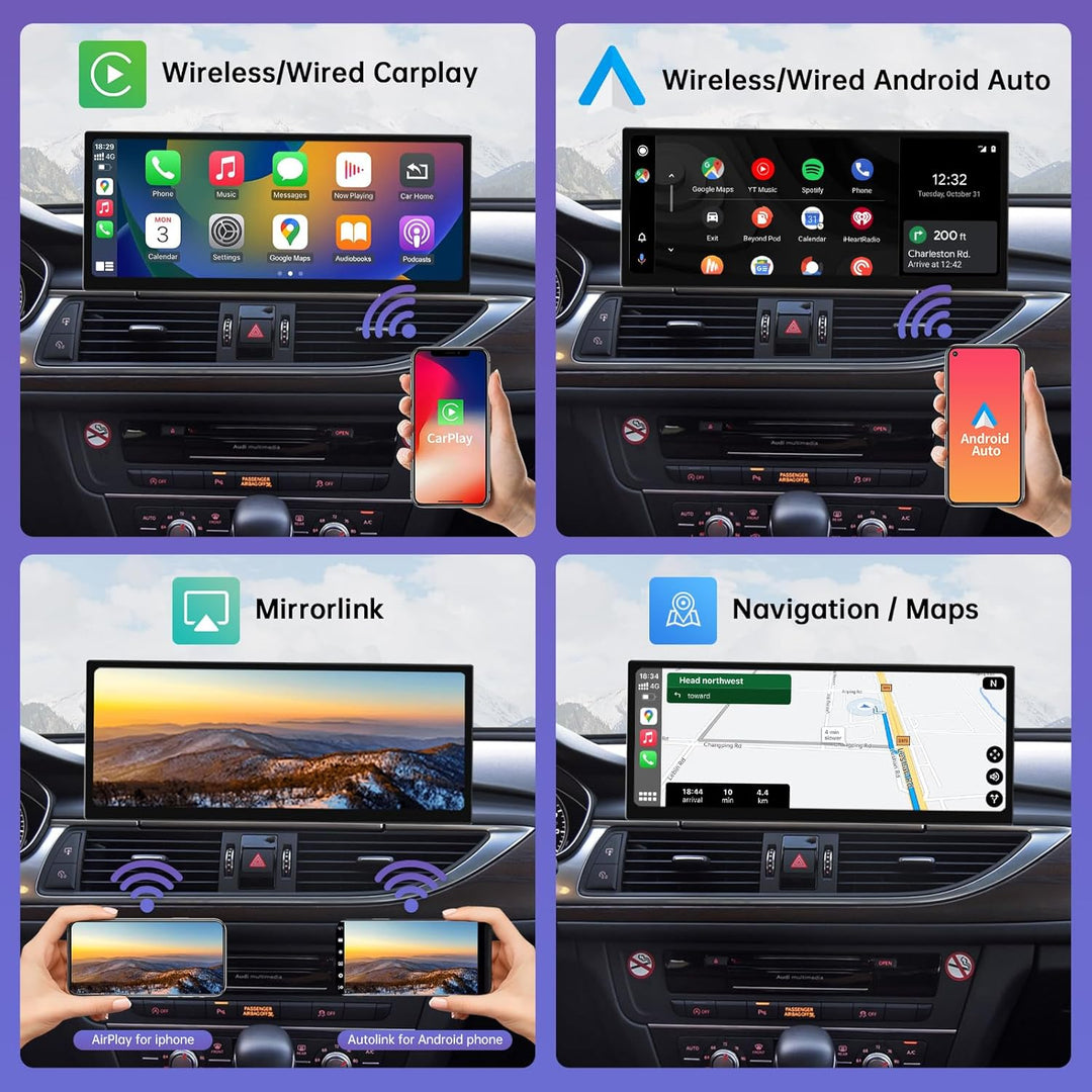 Road Top 12,3 Zoll Ultraschmaler Autoradio CarPlay für Audi A6/A7 (2012-2018)