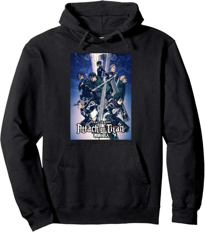Attack on Titan Season 4 Bunte Schlüsselbilder mit Logo Pullover Hoodie