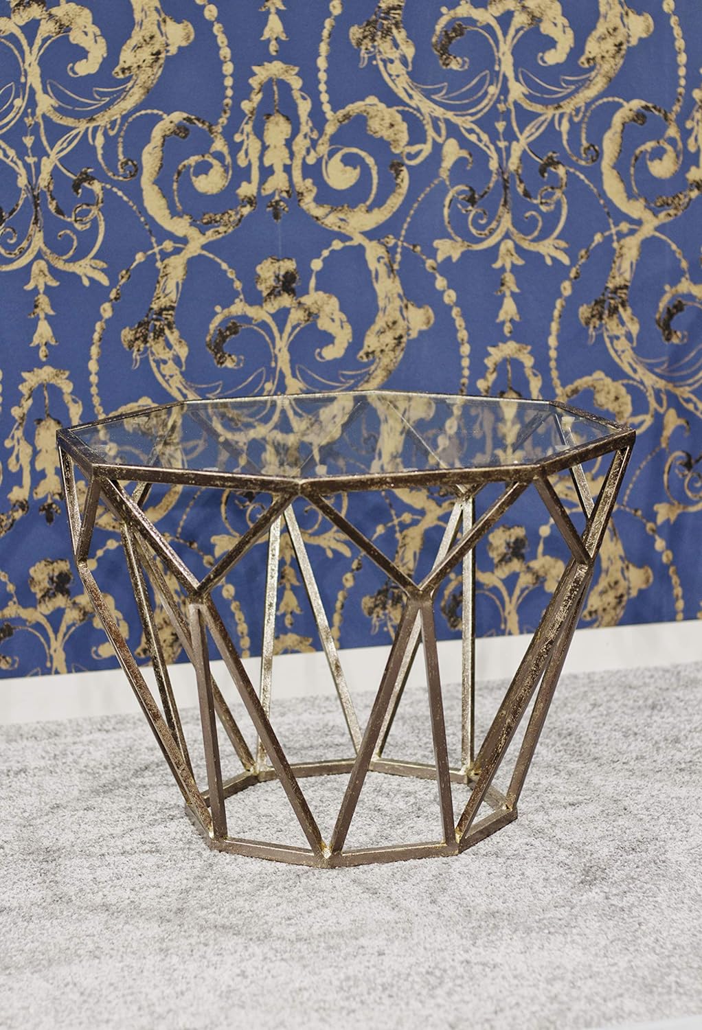 HAKU Möbel Beistelltisch, Metall, bronze, B 55 x T 55 x H 38 cm 55 x 55 x 38 Bronze, 55 x 55 x 38 Br