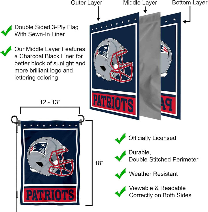 WinCraft New England Patriots Decorative Yard Garden Flag