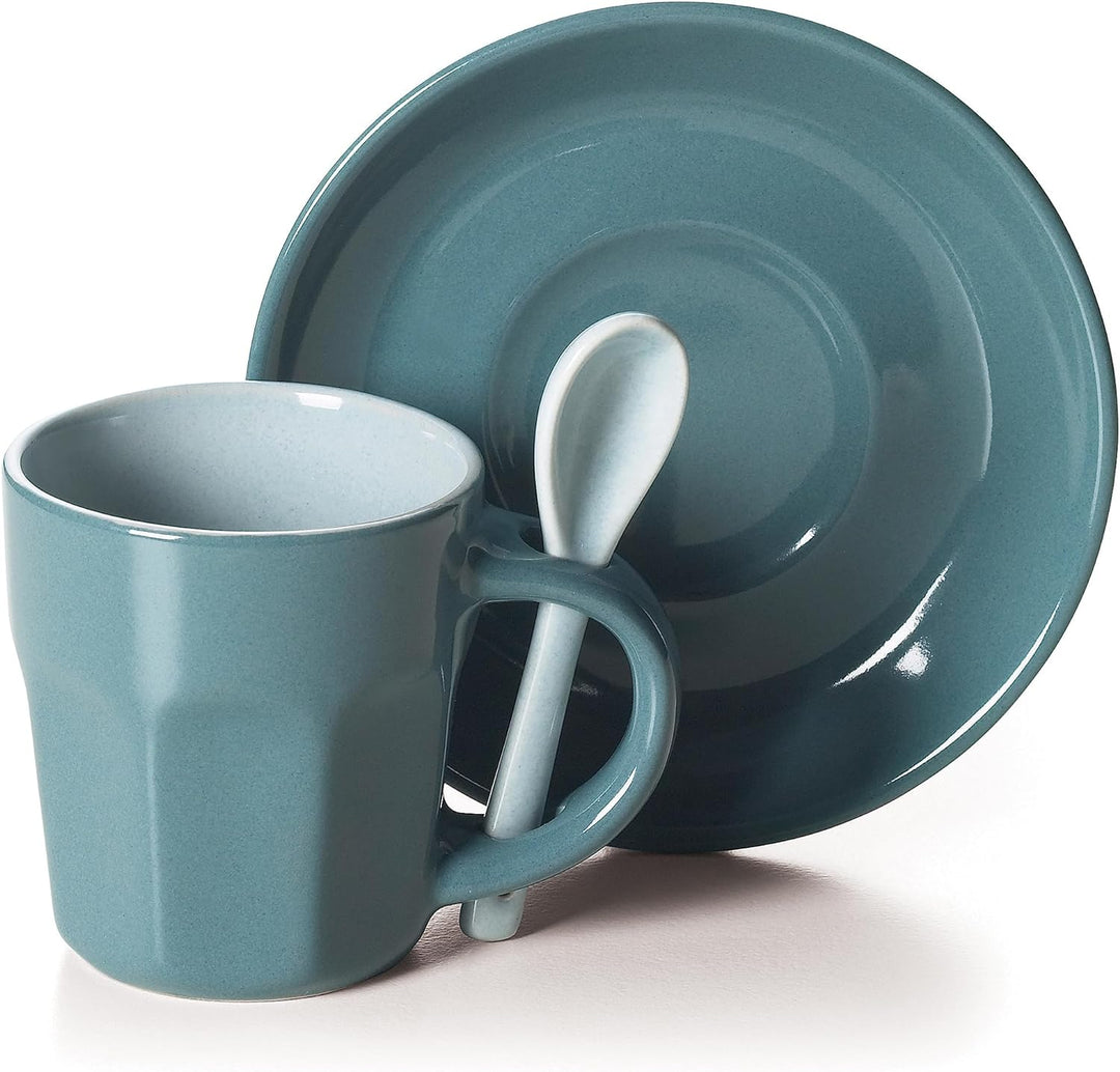 Excelsa Soul Kitchen Kaffeetasse mit Untertasse 6 tlg. Set Hug mehrfarbig Single, Single