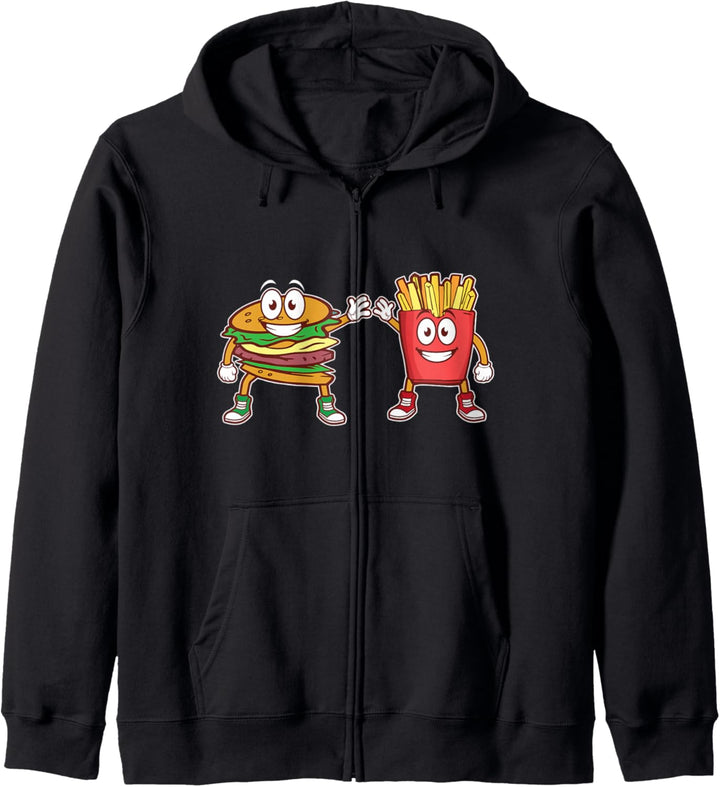 Hamburger Pommes Frites High Five Combo Snacks I Hamburger Kapuzenjacke