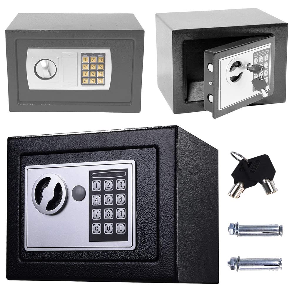 8.5L Digital Tresor Safe mit Schlussel Elektronisches Passwort Safe Cabinet Elektronik Sicherheitsbo