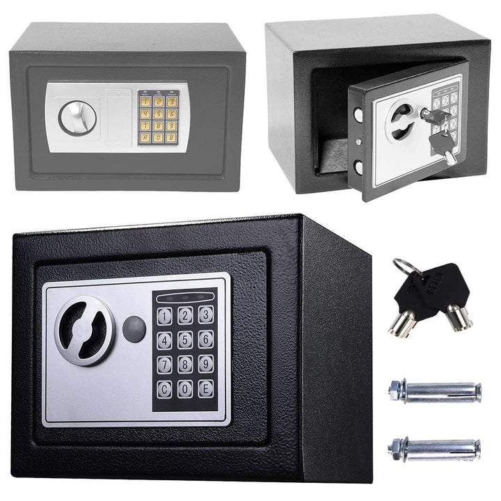 8.5L Digital Tresor Safe mit Schlussel Elektronisches Passwort Safe Cabinet Elektronik Sicherheitsbo