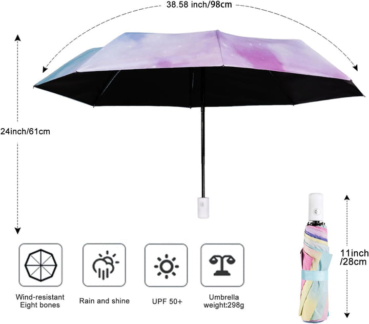 YumSur Kompakter Reise-Regenschirm, winddicht, verstärktes Baldachin, getestet bei Wind von 60 km/h,