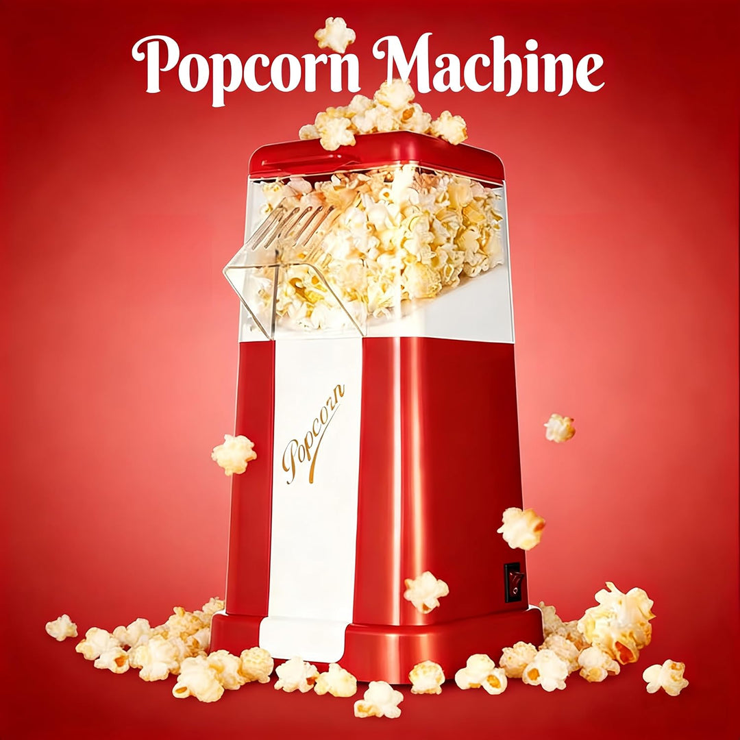 Kleiner Heim-Popcornmaschine, 3-Minuten-Schnellpopping, platzsparendes Kompakt-Design, transparente