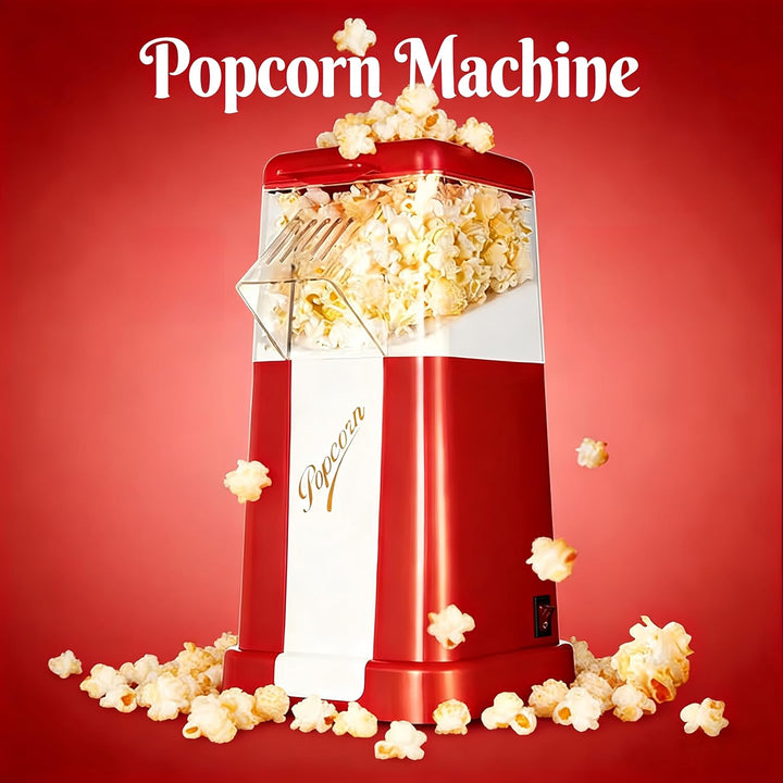 Kleiner Heim-Popcornmaschine, 3-Minuten-Schnellpopping, platzsparendes Kompakt-Design, transparente