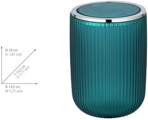 WENKO Schwingdeckeleimer Agropoli S Petrol 20 x 14.5 x 14.5 cm Petrol, 20 x 14.5 x 14.5 cm Petrol