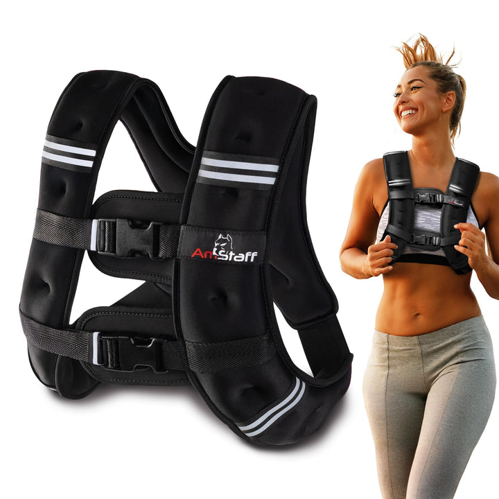 Amstaff Fitness Gewichtsweste – Gewichtsweste für Laufen, Krafttraining und Muskelaufbau, mit reflek