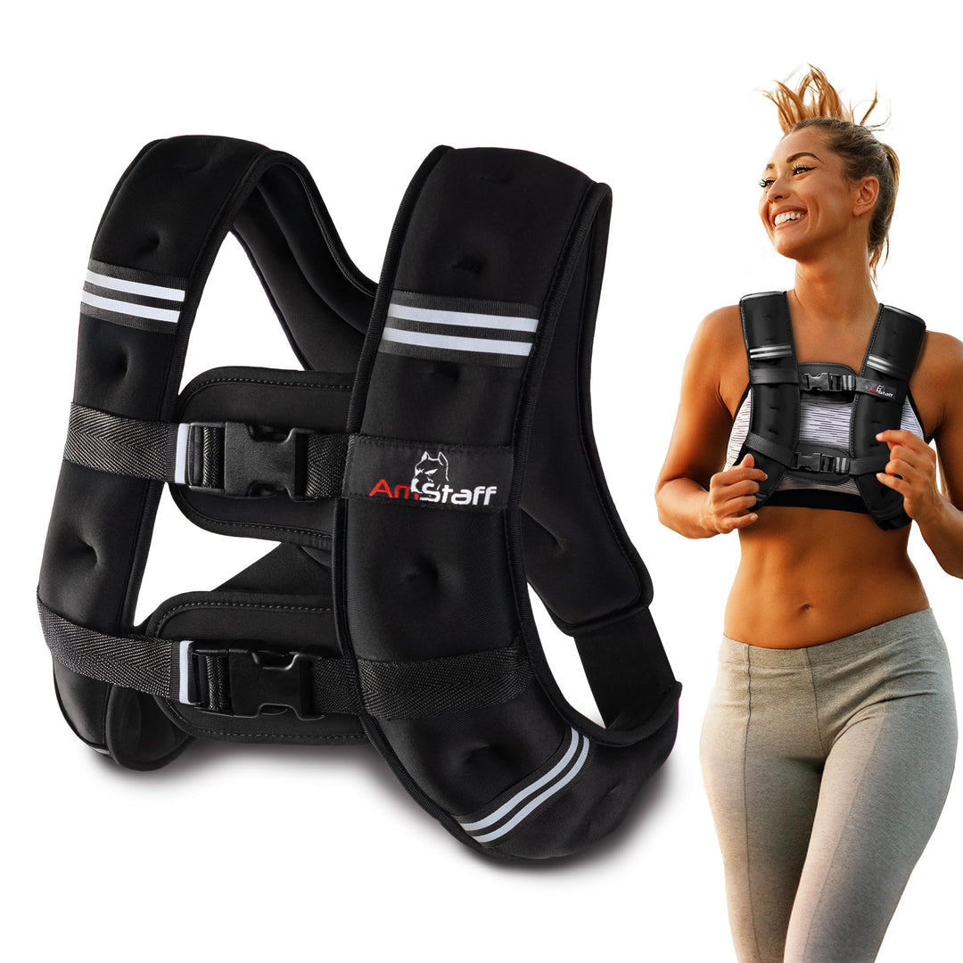 Amstaff Fitness Gewichtsweste – Gewichtsweste für Laufen, Krafttraining und Muskelaufbau, mit reflek