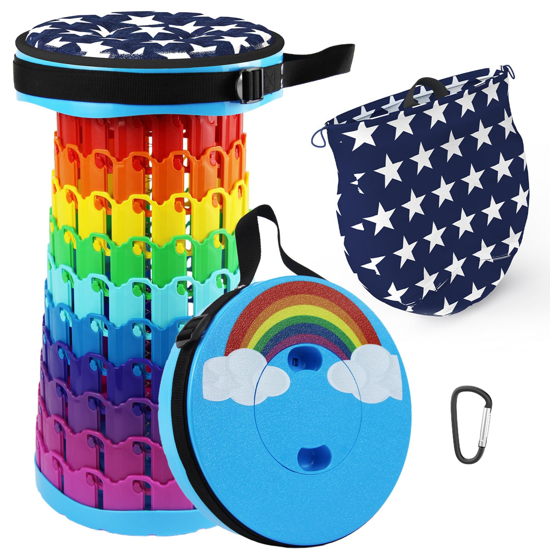 ALEVMOOM Tragbarer Klapphocker,Camping Hocker Teleskophocker,Klappbarer Hocker,Mini Leichte Campingh