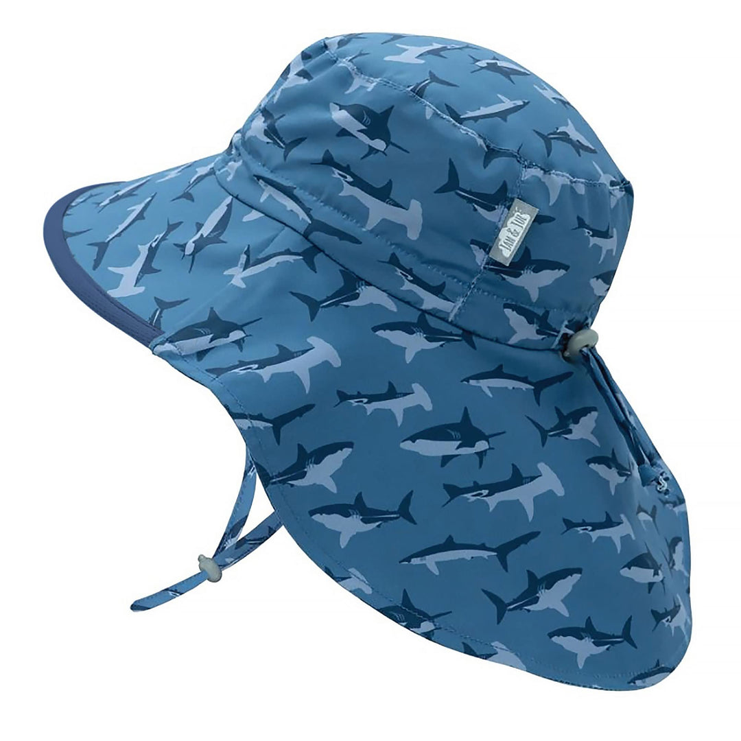 Jan & Jul Kinder Grow-with-Me Aqua-Dry Abenteuer-Sonnenhut 0-6 Monate Hai mit Navy Trimmen, 0-6 Mona
