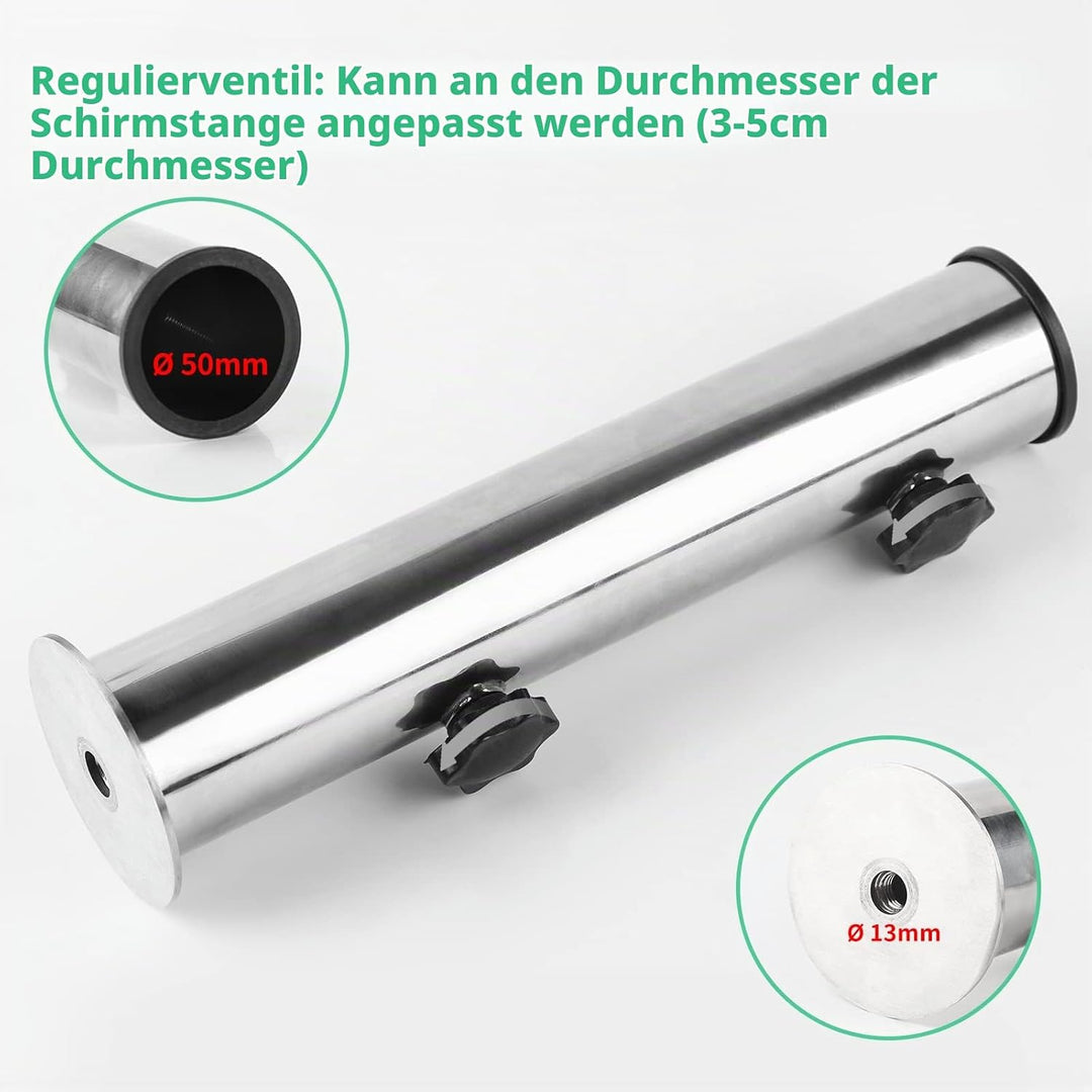 efuturetime Sonnenschirm Standrohre Universal Halterung Balkon Einstellbar Universal mit 3 PVC Reduz