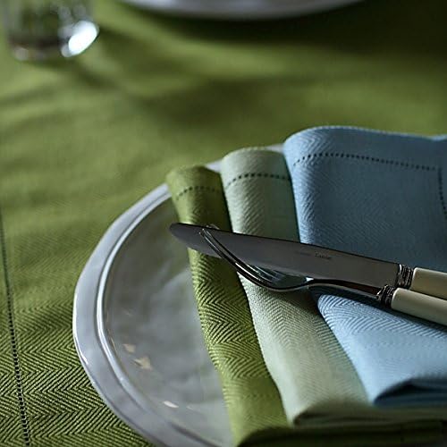 Linenme 60204 45 x 45 x 0,2 cm Emilia Leinen Servietten, Set 4, Rain Forrest grün 45x45x0.2 cm, 45x4