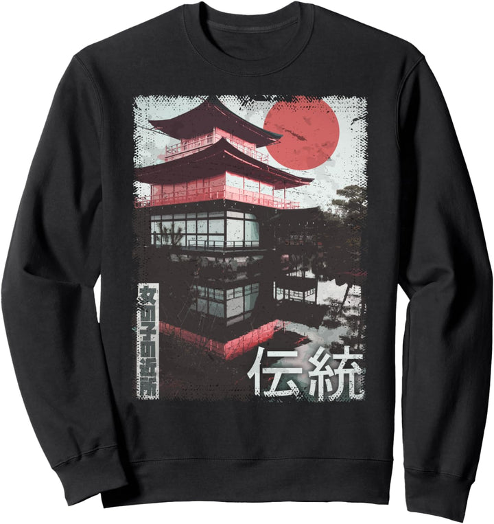 Japanische Kunst Japanischer Tempel anime vintage Japan Sweatshirt