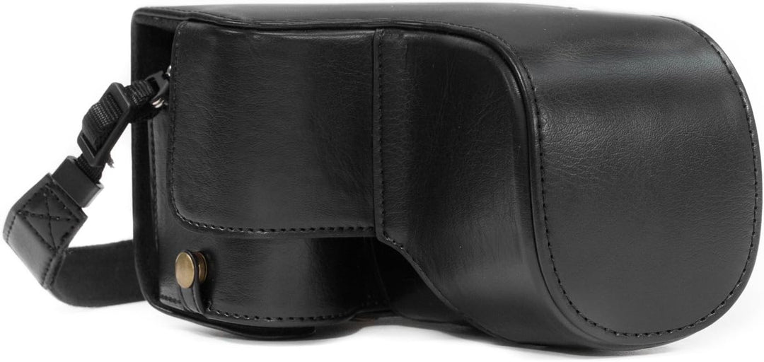 MegaGear MG1484 Sony Alpha A6500 (16-70, 18-135 mm) Ever Ready Leder Kamera-Case mit Trageriemen - S