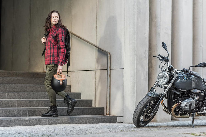 SHIMA THOMSON Motorradsteifel Herren - Verstärkte Leder Motorradschuhe mit Seitlichem Reissverschlus