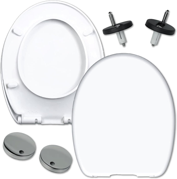 Toilettendeckel mit Absenkautomatik - WC Sitz mit Softclose, Schnellverschluss & Befestigung 12-20 c