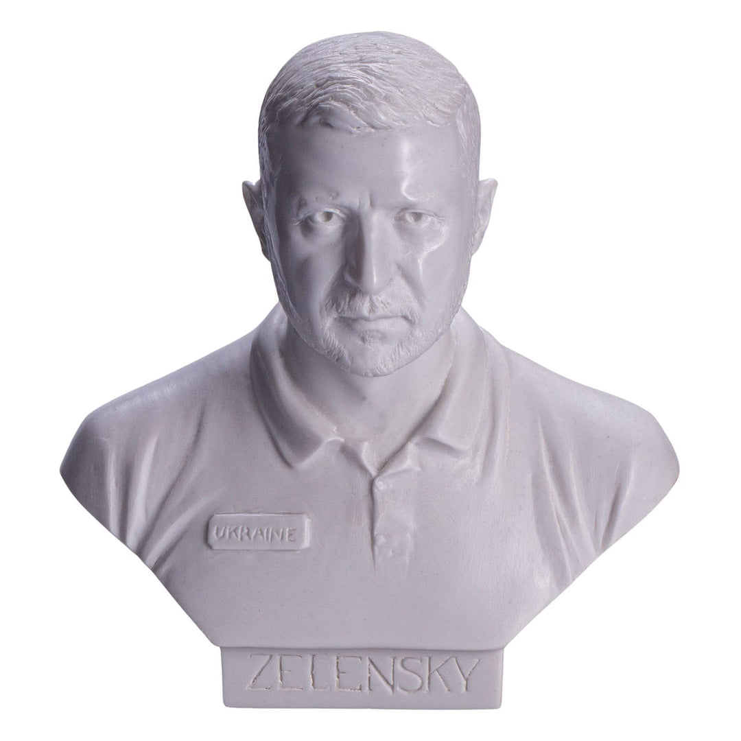 danila-souvenirs Ukrainischer Präsident Wolodymyr Selenskyj (Zelensky) marmor Büste Statue Skulptur