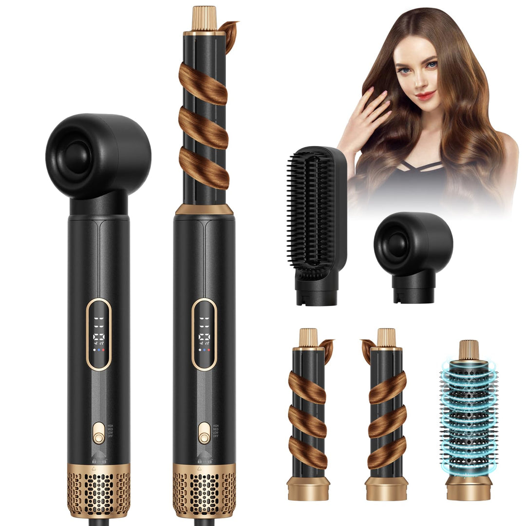 5-in-1 Heissluftstyler Set, Heissluftstyler mit Automatischem Lockenstab & Föhn, Automatischer Airst
