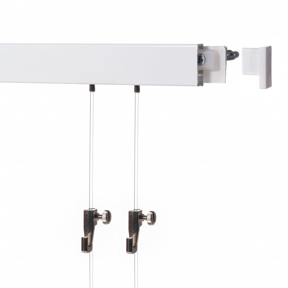 16 Meter (8 x 2m) SOFT-RAIL® Bilderschienen Set BUDGET (M), Weiss beschichtet, versch. Längen und Fa
