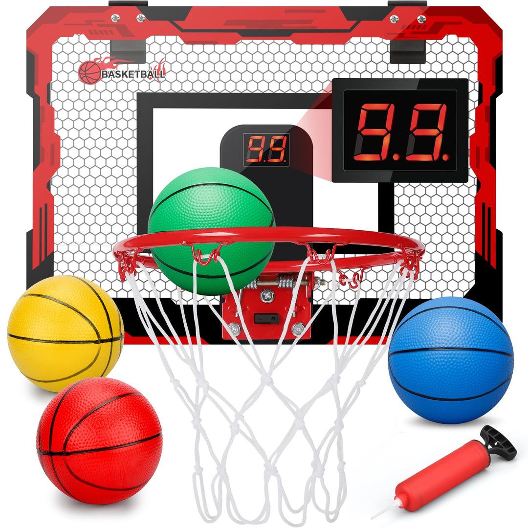 Mini Basketballkorb Basketball Reifen für Kinder Erwachsene, über Tür Basketball Reifen mit 3 Gummib